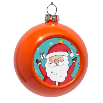 Santa Claus gifts, Orange Christmas tree ornament bauble 8cm