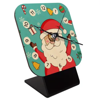 Santa Claus gifts, Επιτραπέζιο ρολόι σε φυσικό ξύλο (10cm)