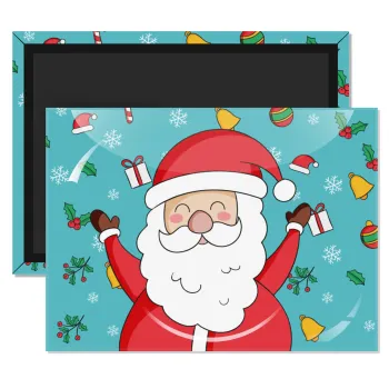 Santa Claus gifts, Ορθογώνιο μαγνητάκι ψυγείου διάστασης 9x6cm