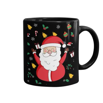 Santa Claus gifts, Κούπα Μαύρη, κεραμική, 330ml