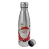 Metallic water bottle, stainless steel, 750ml