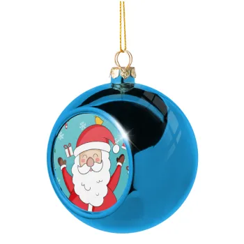 Santa Claus gifts, Στολίδι Χριστουγεννιάτικη μπάλα δένδρου Μπλε 8cm