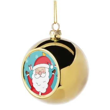 Santa Claus gifts, Golden Christmas tree ball ornament 8cm