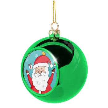 Santa Claus gifts, Green Christmas tree ornament ball 8cm