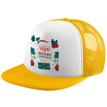Άι Βασίλης, Καπέλο Soft Trucker με Δίχτυ Κίτρινο/White 