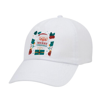 Άι Βασίλης, Καπέλο Ενηλίκων Baseball Λευκό 5-φύλλο (POLYESTER, ΕΝΗΛΙΚΩΝ, UNISEX, ONE SIZE)
