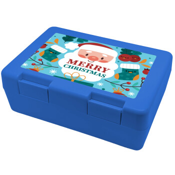 Άι Βασίλης, Children's cookie container BLUE 185x128x65mm (BPA free plastic)