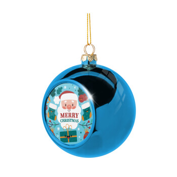 Άι Βασίλης, Χριστουγεννιάτικη μπάλα δένδρου Μπλε 8cm