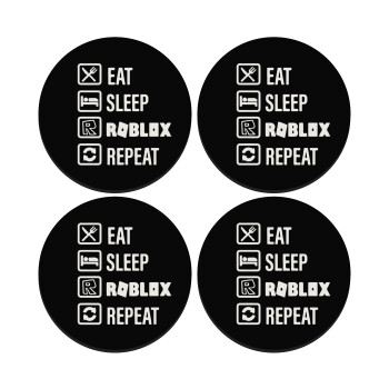 Eat, Sleep, Roblox, Repeat, SET of 4 round wooden coasters (9cm)
