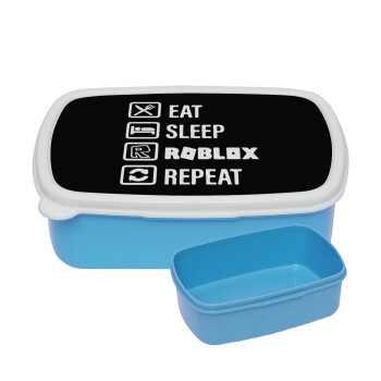 Eat, Sleep, Roblox, Repeat, ΜΠΛΕ παιδικό δοχείο φαγητού (lunchbox) πλαστικό (BPA-FREE) Lunch Βox M18 x Π13 x Υ6cm
