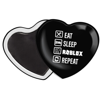 Eat, Sleep, Roblox, Repeat, Μαγνητάκι καρδιά (57x52mm)