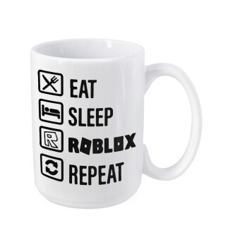 Eat, Sleep, Roblox, Repeat, Κούπα Mega, κεραμική, 450ml