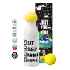 Tennis ball Metal mug thermos White, double wall, 550ml