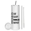Tumbler stainless steel 600ml, with metal straw & cleaning brush