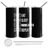 Tumbler stainless steel 600ml, with metal straw & cleaning brush