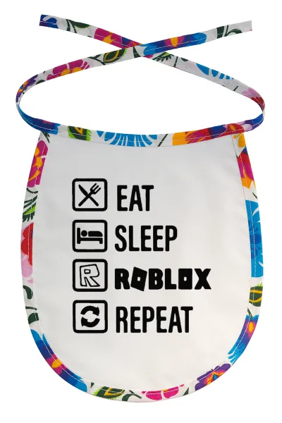 Eat — Stain-resistant baby bib with tie, multicoloured
