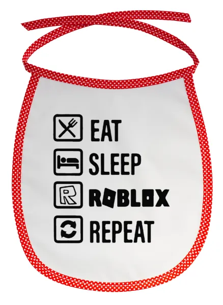 Eat — Stain-resistant baby bib with tie, red
