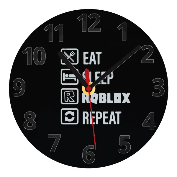 Eat — Glass wall clock (20cm)
