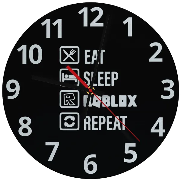 Eat — Glass wall clock (30cm)