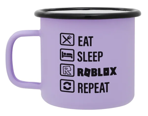 Eat — Metal enamel mug, matte light pastel purple, 360ml