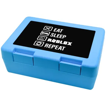 Eat, Sleep, Roblox, Repeat, Children's cookie container LIGHT BLUE 185x128x65mm (BPA free plastic)