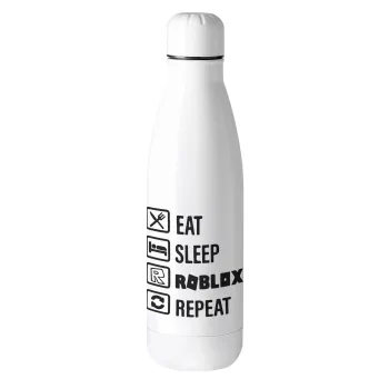 Eat, Sleep, Roblox, Repeat, Μεταλλικό παγούρι θερμός (Stainless steel), 500ml
