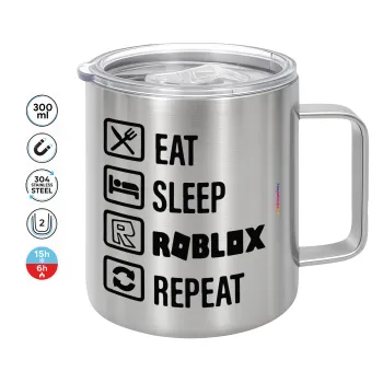 Eat, Sleep, Roblox, Repeat, Κούπα Ανοξείδωτη διπλού τοιχώματος 300ml