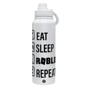 Eat, Sleep, Roblox, Repeat, Θερμός 1L Ανοξείδωτο με Βάση Κινητού & Διπλά Τοιχώματα
