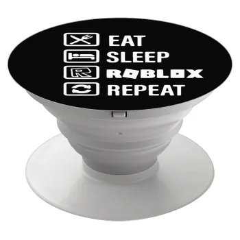 Eat, Sleep, Roblox, Repeat, Phone Holders Stand  White Hand-held Mobile Phone Holder