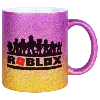 Roblox team, Κούπα Χρυσή/Ροζ Glitter, κεραμική, 330ml