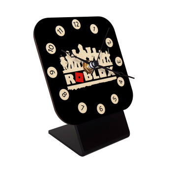 Roblox team, Επιτραπέζιο ρολόι σε φυσικό ξύλο (10cm)