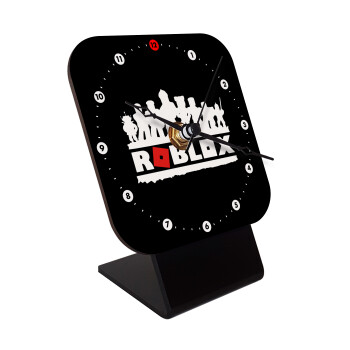 Roblox team, Quartz Wooden table clock with hands (10cm)