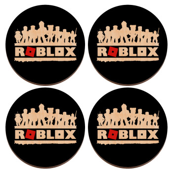 Roblox team, ΣΕΤ x4 Σουβέρ ξύλινα στρογγυλά plywood (9cm)