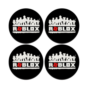 Roblox team, ΣΕΤ 4 Σουβέρ ξύλινα στρογγυλά (9cm)