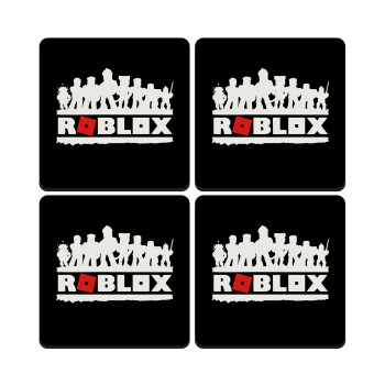 Roblox team, ΣΕΤ 4 Σουβέρ ξύλινα τετράγωνα (9cm)