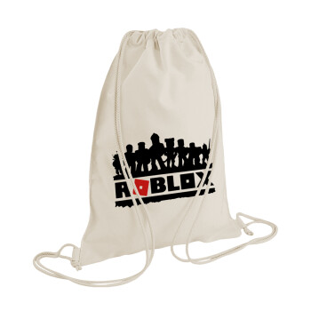 Roblox team, Τσάντα πλάτης πουγκί GYMBAG natural (28x40cm)