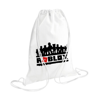 Roblox team, Τσάντα πλάτης πουγκί GYMBAG λευκή (28x40cm)