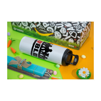 Roblox team, Easter candle,Travel Tumbler 2 Lids, with metal straw & cleaning brush & aromatic flat candle (30cm) (BLUE)