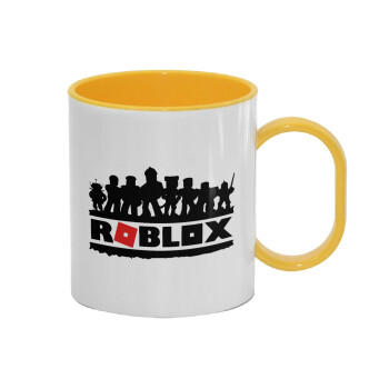 Roblox team, Κούπα (πλαστική) (BPA-FREE) Polymer Κίτρινη για παιδιά, 330ml