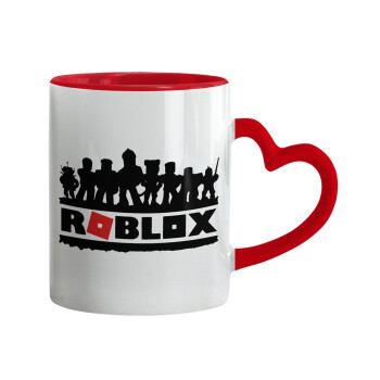 Roblox team, Mug heart red handle, ceramic, 330ml