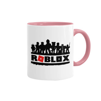 Roblox team, Κούπα χρωματιστή ροζ, κεραμική, 330ml