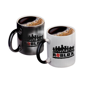 Roblox team, Color changing magic Mug, ceramic, 330ml when adding hot liquid inside, the black colour desappears (1 pcs)