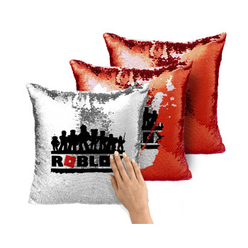 Roblox team, Μαξιλάρι καναπέ Μαγικό Κόκκινο με πούλιες 40x40cm περιέχεται το γέμισμα