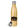 Glitter gold stainless steel thermos bottle, double-walled, 500ml