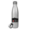 Metallic Glitter Silver Thermos Flask (Stainless steel), double-walled, 500ml