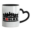 Mug heart black handle, ceramic, 330ml