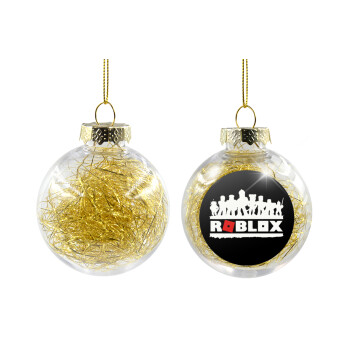 Roblox team, Χριστουγεννιάτικη μπάλα δένδρου διάφανη με χρυσό γέμισμα 8cm