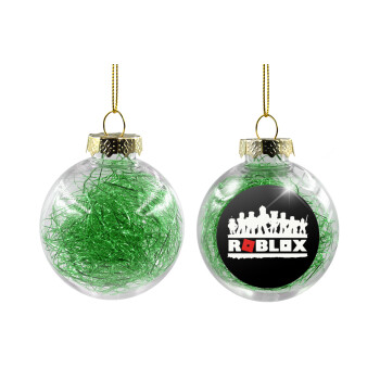 Roblox team, Χριστουγεννιάτικη μπάλα δένδρου διάφανη με πράσινο γέμισμα 8cm