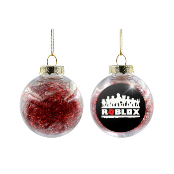 Roblox team, Χριστουγεννιάτικη μπάλα δένδρου διάφανη με κόκκινο γέμισμα 8cm