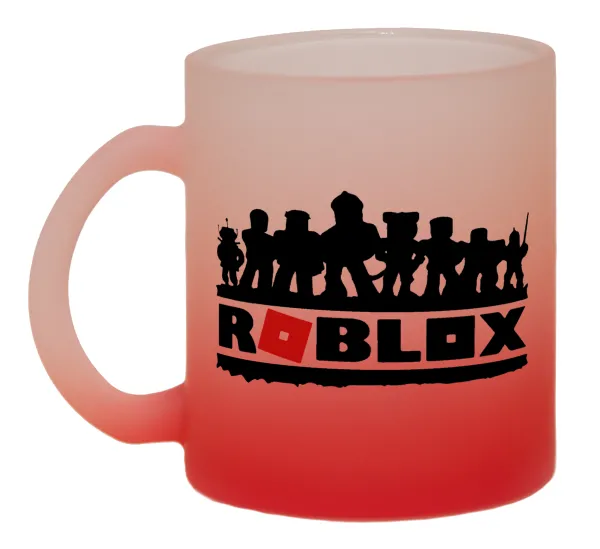 Roblox team — Two-tone glass mug with matte red base, 330ml